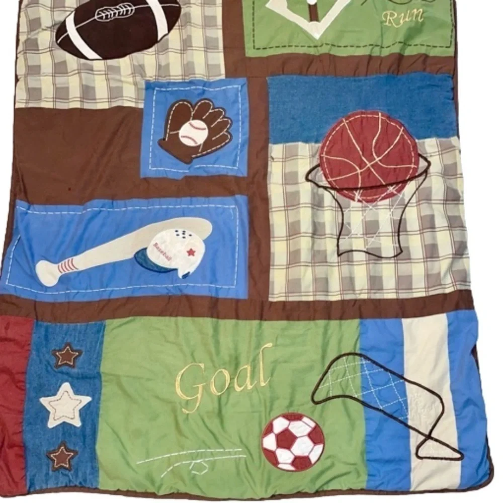 Vintage Geenny Grannycore Cottage Core Sports Quilt With 3 Extra Granny Squares